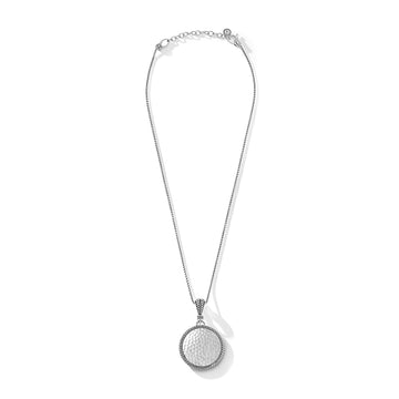 JAI Silver Hammered Disk Pendant